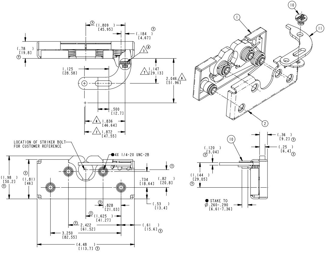 TriMark - Double rotary latch; rh - Austin Hardware & Supply