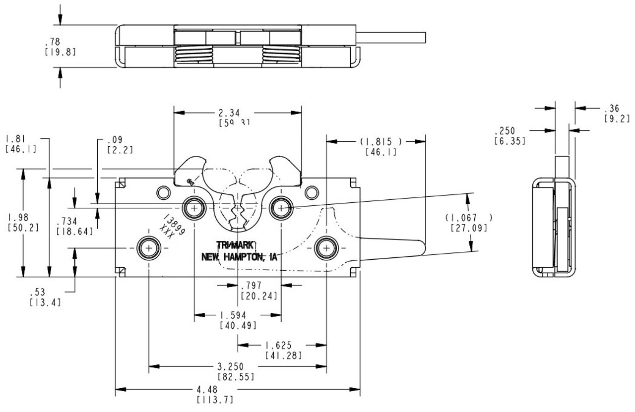 FNTC TNTR150 　21/22 Two-Rotor Latch 2-Position Intertrip, Right Hand, .286 in