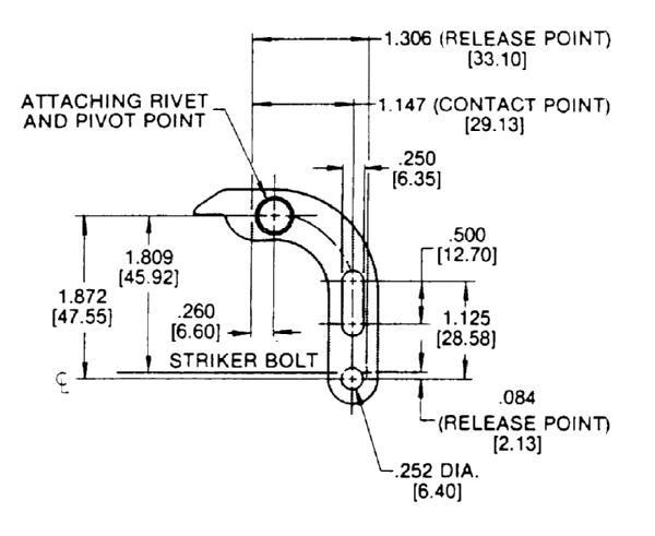 TriMark - Two rotor latch, left hand, conventional l shaped, non