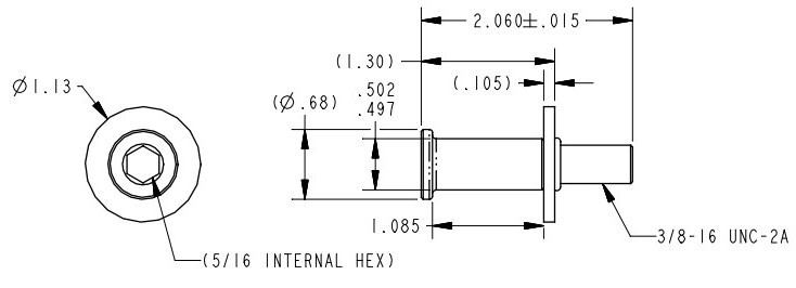 TriMark - Striker bolt, .500 diameter, 3/8-16 unc-2a - 1 - Austin