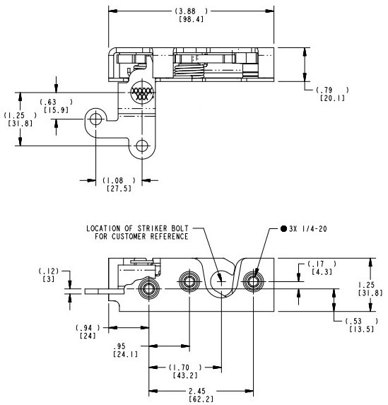 TriMark - Rotary latch Left Hand zinc - Austin Hardware & Supply