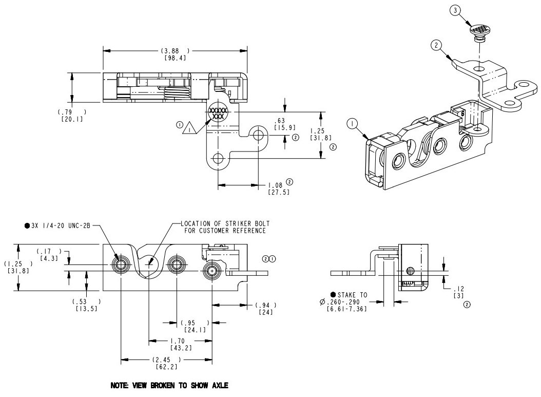 Rotary Latch, RH, Zinc Finish, TriMark - Austin Hardware & Supply