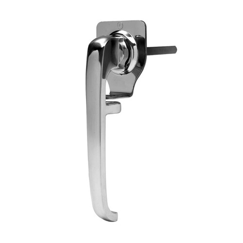 Surface Mounted Malleable Drop Handle For Padlock, 3/8 In.-16 Unc Threaded 3.25 In. L Shank, Blind Mount Escutcheon With (3) 1/4 In.-20 X .50 Mtg. Studs, Gasket, Stainless Steel