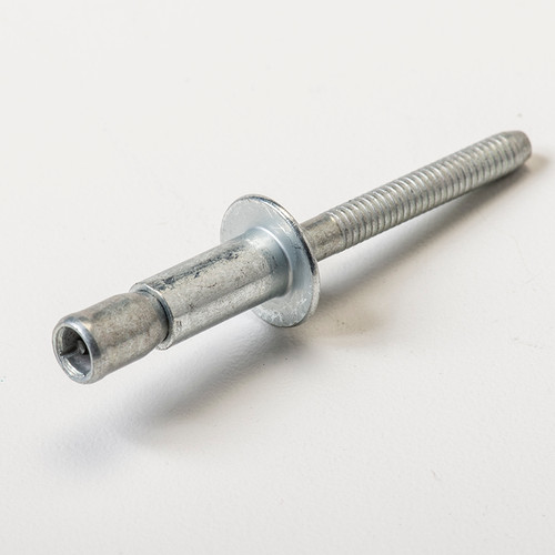 Blind Rivet, High Strength, Steel Body, Steel Mandrel, Grip Range .080-.375, 1/4 Body Diameter, Protruding Head