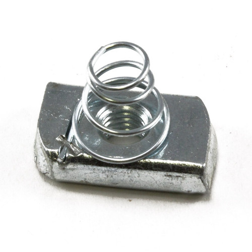 Strut Nut 3/8in Thk 3/8in Dia Hole 5/8in Spring Zn
