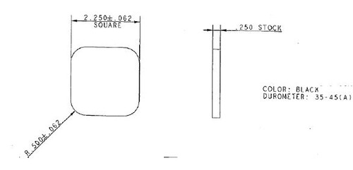 Neoprene Rubber Hood Pad 40 Duro 3340877 |Austin Hardware