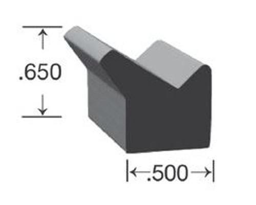 Neoprene Gasket, Black, .650 In. H X .500 In. W, No Adhesive, 500 Ft. Roll