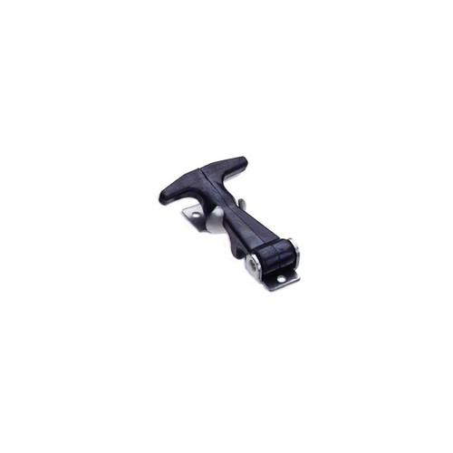 S 37-20-071-20 One-piece flexible handle latch, pull operation, rubber, stainless steel, front mount, R keeper style, 39N clamping force, install assembly with (4) .141 in. flat head rivets or #5 screws (not supplied), 71 series Southco Austin Hardware & Supply