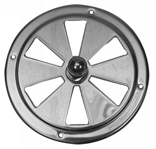 Vent, Stainless Steel, 5 in. Diamete Round,  Open/Close Knob in Center