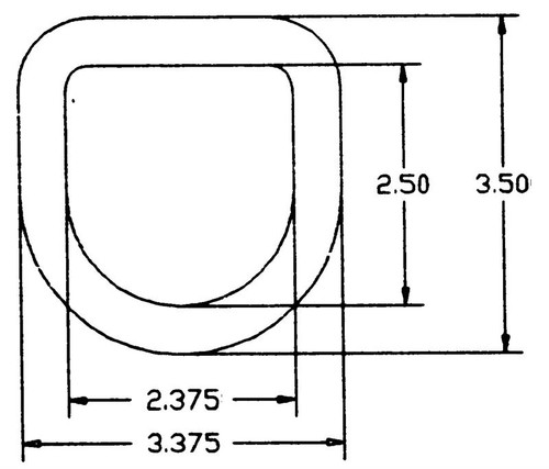 Lashing Ring, No Clip, 3 1/2 In. L X 3 1/4 In. W X 1/2 In. Diameter, Plain Steel