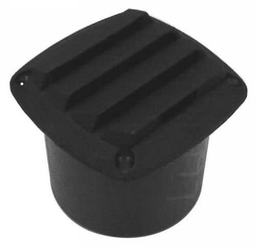 Vent, Duct Style, Black Plastic, Length 3 3/8 in., Width 3 in., Mounted Profile Height 5/8 in., Hose Fitting End 2 1/2 in. O.D. Heat Resistant up to 80 Degree Celius