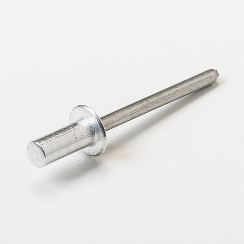 Blind Rivet, Closed End, Aluminum Body, Steel Mandrel, Grip Range .126-.187, Diameter 3/16, Dome Head