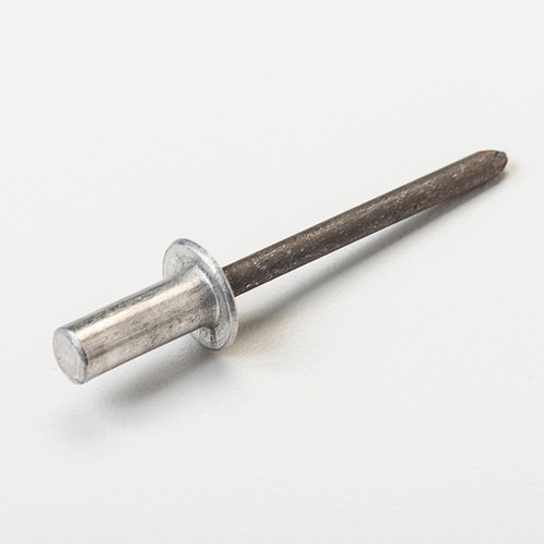 Blind Rivet, Closed End, Aluminum Body, Steel Mandrel, Domed Head, 3/16 In. Diameter, .188-.250 In. Grip Range