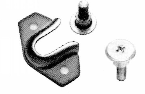 Striker, 11 Gauge Zinc Plated Material, Length 3 23/32 in.. Size of hole is 7/16 in. x 1 5/8 in., Slotted Mounting Holes Striker, 11 Gauge Zinc Plated Material, Length 3 23/32 in.. Size of hole is 7/16 in. x 1 5/8 in., Slotted Mounting Holes