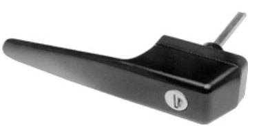 Heavy Duty Locking Handle, 160mm Length. Black Powder-Coating Finish. Mounting Holes At 44mm Centers Are Totally Hidden When Handle Is Locked. AE9-01280 BLK |Austin Hardware