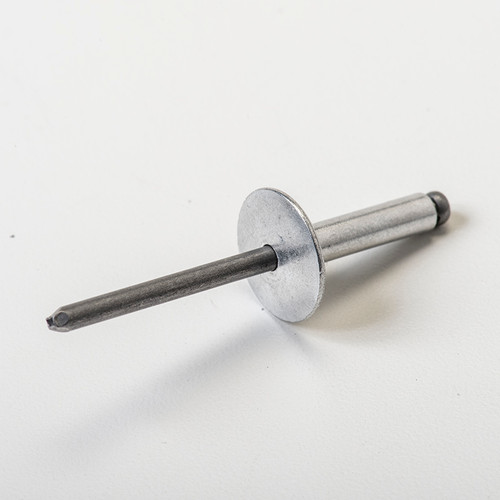 Blind Rivet, Open End, Aluminum Body, Steel Mandrel, Grip Range .501-.625, Diameter 3/16, Large Flange Head
