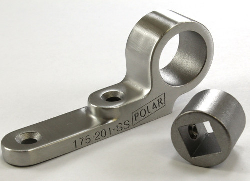 Bearing bracket, center, stainless steel, reversible for RH and LH doors, Holdtite Door Lock Assemblies for use on single or double doors or end gates