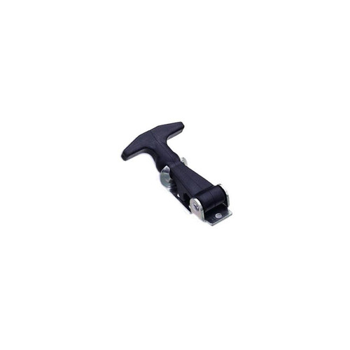 S 37-10-086-10 One-piece flexible handle latch, pull operation, rubber, steel, front mount, F keeper style, 49N clamping force, install assembly with (4) .188 in. flat head rivets or #10 screws (not supplied), 86 series Southco Austin Hardware & Supply