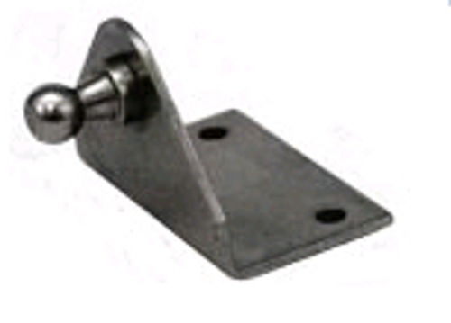 Mounting Bracket for Gas Springs, 10mm ball stud, 90 degree bend, (2) .200 in. mounting holes on 1.5 in. centers, stainless steel