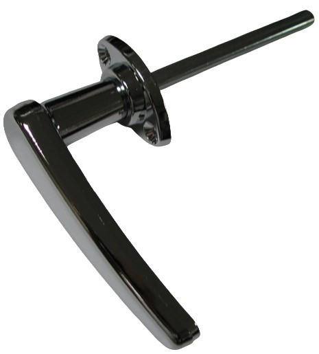 Non-Locking Chrome L Handle 1.5" Mounting Holes. AH L-8001 CH |Austin Hardware