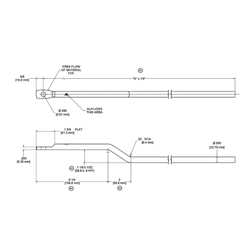 ALH 111-5-48 ZN ROD FOR ALH 211 ZN 1/2" X 48" A.L. Hansen Austin Hardware & Supply
