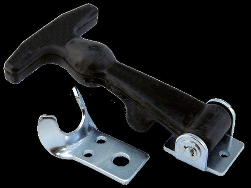 Hood Latch, Durable Rubber with Stainless Steel Fitting, 4-39/64 in. L x 3-1/8 in. W