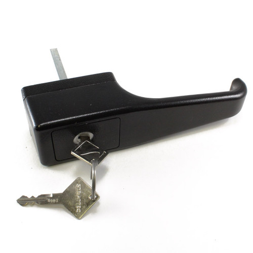L-Style Handle, Zinc Die-Cast Construction, Black Textured Urethane Powder Finish, 180 Handle Rotation, Blind Mounting, Supplied With Two Keys