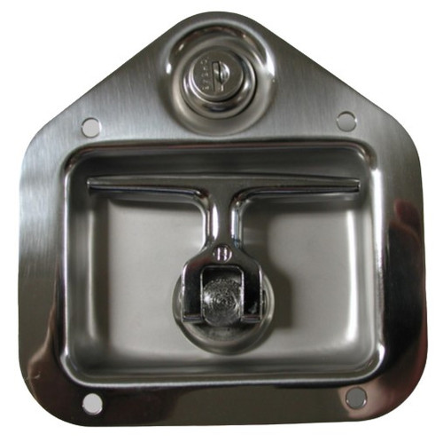 Hansen International Folding T-Handle, Two-Point, Key-Locking, Cam At 90, 4-7/8 In. X 4-3/4 In., (4) .2 In. Dia. Mtg. Holes On 3-3/16 In. X 3 In. Centers, Reverse Studs, Ss, Keyed 545 ALH 2402S-50 SSRS90 |Austin Hardware