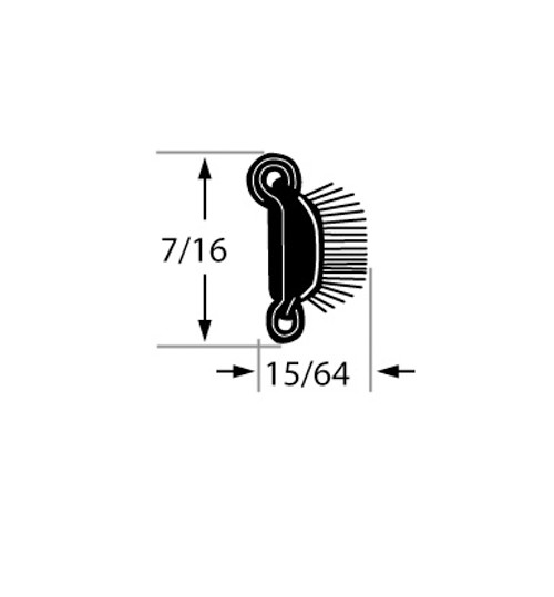 Weatherstrip With Stainless Steel Bead Ym3, Flexible, Pile Lining, Rubber-Covered, 15/64 In. W X 7/16 In. H X 96 In. L