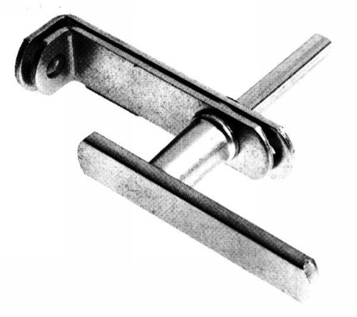 A.L. Hansen T-Handle, Offset, Padlocking, Steel Material, Zinc Plated, Left Hand, 5/16 In. Square Shaft, 4 In. X 3/4 In. Grip, 3/8 In. Diameter Padlocking Hole ALH 72 ZN LH |Austin Hardware