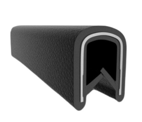 Quickedge Decorative Protective Trim With Metal Core, Black Sof-Tone, Standard Double Lip Trim For 1/32 In. To 1/8 In. Edges, Grips From .032 To .125 In. Thick (100 Ft. Full Carton Quantity)