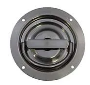 Flush, Single Point D-Ring Latch, 6-1/8 In. Dia., Non Key-Locking, With 5/16 X 4 In. Square Shank, Ss