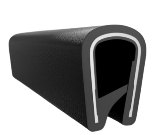 Quickedge Decorative Protective Trim With Metal Core, Black Sof-Tone, Pinch Top Single Lip Trim For 1/8 In. Edges, Grips Edges From .060 In. To .170 Thick (400 Ft. Full Carton Quantity)