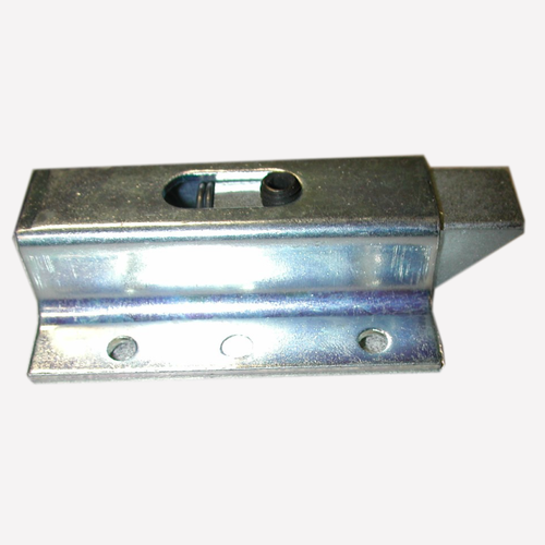 A.L. Hansen End Bolt, Flush, No Finger Pull, with Reverse Bolt, Accepts 1/4 in. Dia. Rod, Zinc Finish ALH 90 ZN F W/O RB |Austin Hardware