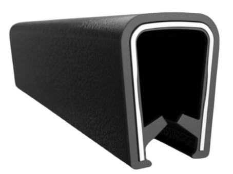 Cooper-Standard (StanPro) Quickedge Decorative Protective Trim With Metal Core, Black Sof-Tone, In.Q In. Trim For 3/16 In. To 1/4 In. Edges, Grips Edges From .135 In. To .250 In. Thick (250 Ft. Full Carton Quantity) AS 75000343 |Austin Hardware