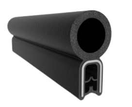 Cooper-Standard (StanPro) Push-On Trim Seal, Dual Durometer Sponge And Solid Rubber, Flexible Wire Core, For .090 In. To .120 In. Flange Thickness, Section No. Rs-129 (25 Ft. Coil) AS 75001361 |Austin Hardware