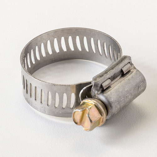 Hose clamp, 9/16 in. MIN., 1 1/4 in. MAX., partial stainless