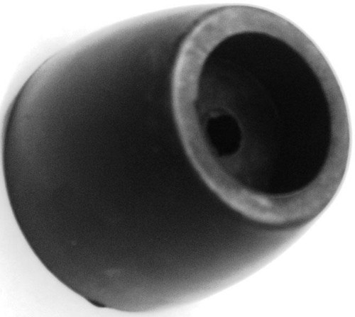 Rubber door bumper, black, 2-1/2 in. O.d. at base, 7/16 in. Dia. Mounting hole B-7 BUMPER |Austin Hardware