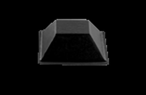 Rubber bumper, .81 in. Dia. x .30 in. H rubber bumper, black square, easy peel