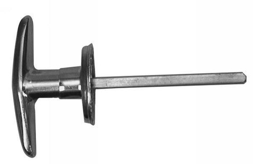 T-Handle, Zinc Diecast Material, Bright Chrome Finish, Non-Locking, 4 In. Long 5/16 In. Square Shaft, 1 1/2 In. Center To Center BP GD206 HANDLE |Austin Hardware