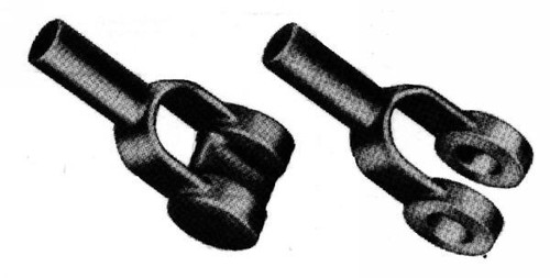 Plain yoke end, machined carbon steel, self-colored, 3-5/8 in. L with 3/4 in. Thick rod CH 2709-8A FN |Austin Hardware