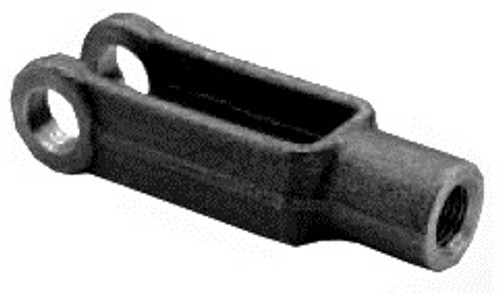 Adjustable yoke end, s.a.e. Standard - machine, carbon steel,  1/4 in.-28 unf thread, 2 in. L, zn Adjustable yoke end, s.a.e. Standard - machine, carbon steel,  1/4 in.-28 unf thread, 2 in. L, zn