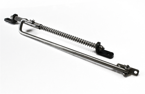 Overhead Door Check, 15lbs. Spring Tension, 11 in. L, with "J" Arm, SS