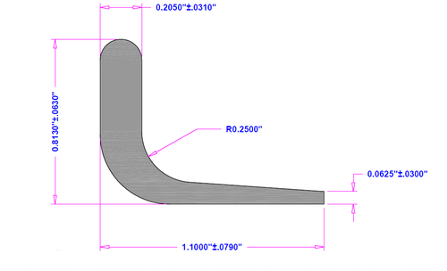 L Shape Extrusion-Rev A DAC CB 3007-REV A |Austin Hardware