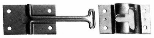 Door Holdback with Keeper, 4 in. L Hook, Zinc DH-4W-ZN |Austin Hardware
