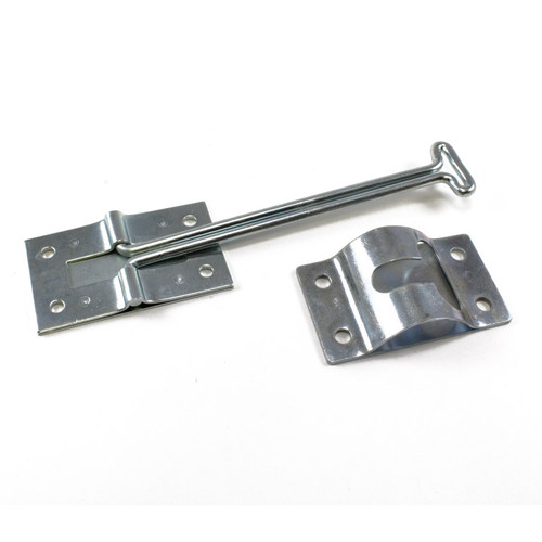 Door Holdback with Keeper, 6 in. L Hook, ZN DH-6W-ZN |Austin Hardware