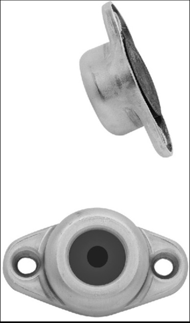 Door Holdback with Rubber Insert, Socket Only, 25-30lbs, Aluminum