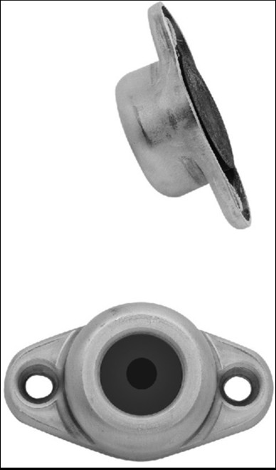 A.L. Hansen Door Holdback with Rubber Insert, Socket Only, 25-30lbs, Aluminum DH 100 AL LT |Austin Hardware