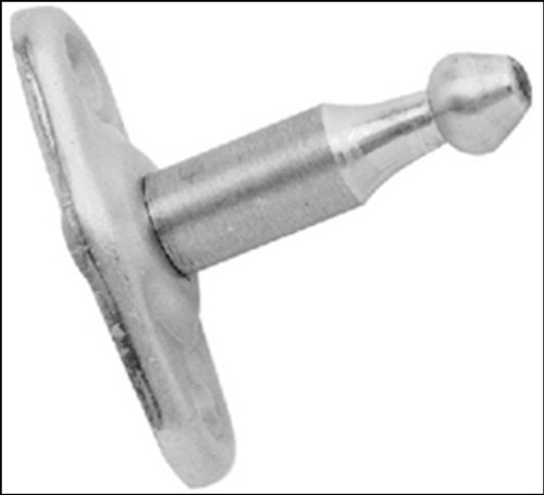 Door Holdback, Plunger Only, 1-5/8 in. L, Zinc Finish