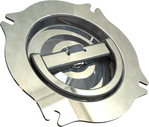 Easy Grab, 3 Point D-Ring Center Only, Large Maltese Cross Profile, Flange Mount, Left Hand, Stainless Steel, Non-Locking, 39 Mm Drive